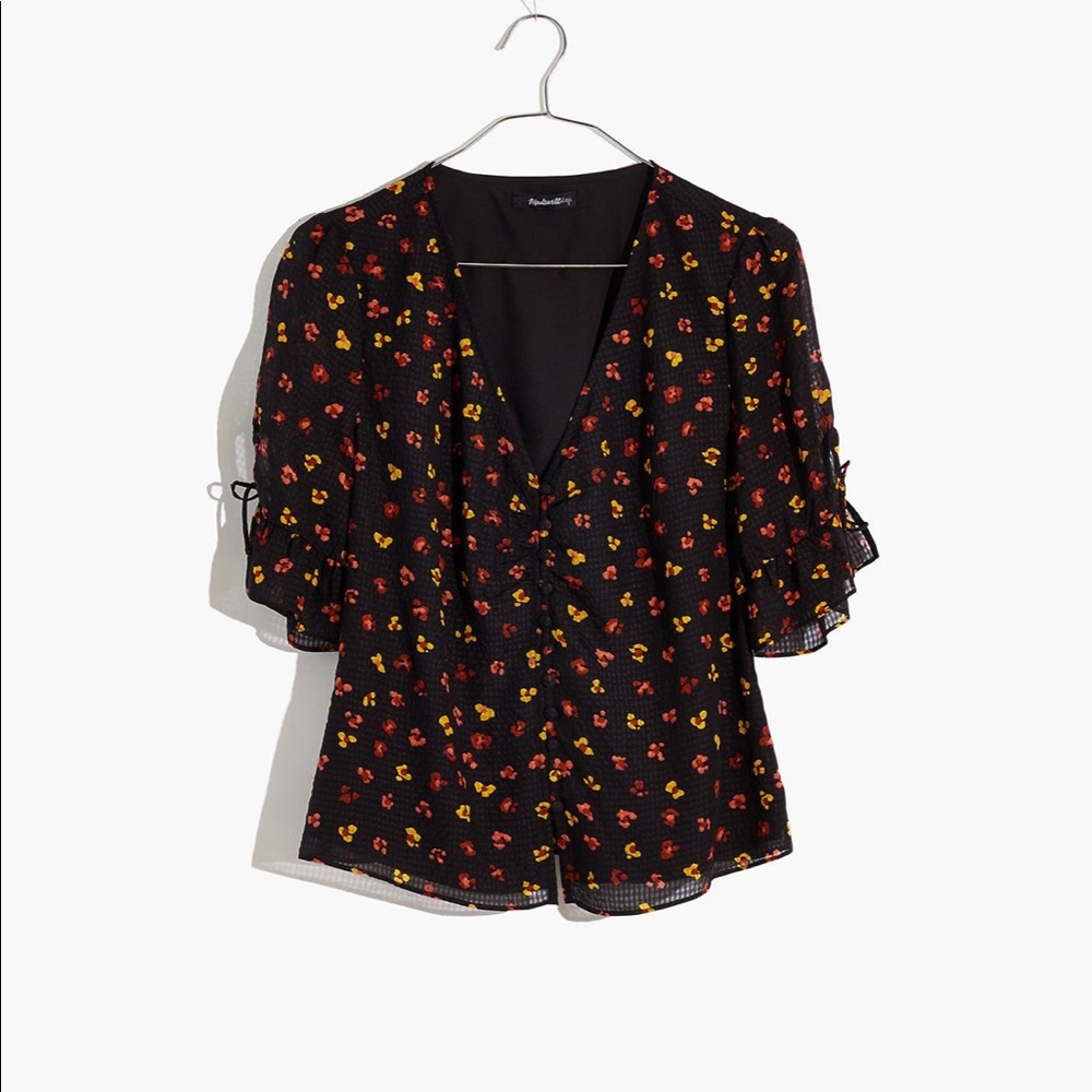 Madewell Silk Daylight Tie-Sleeve Top